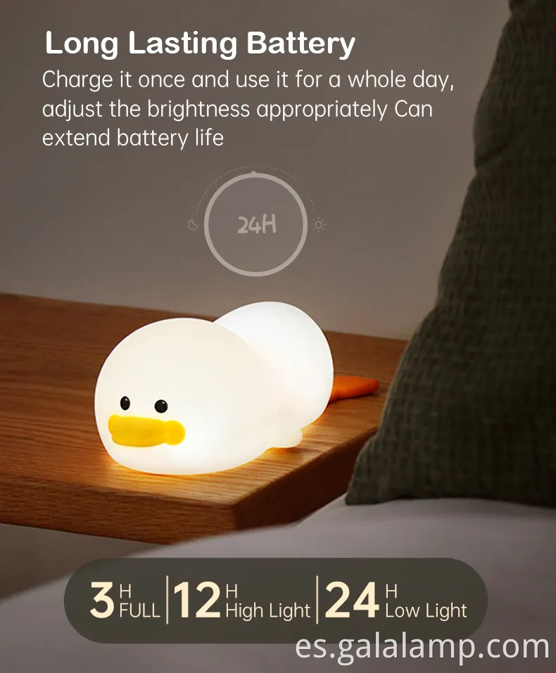 Encantadora luz nocturna en forma de pato para el espacio de sueño de los niños